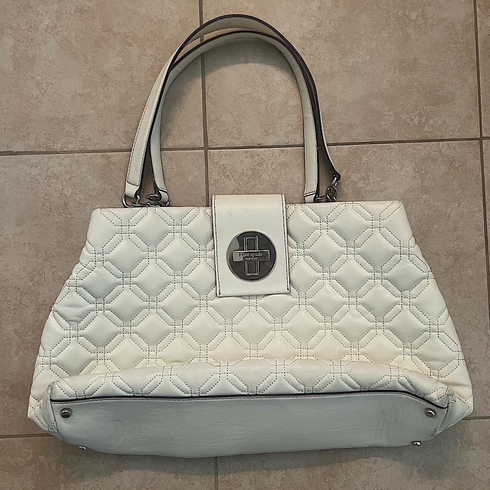 White Kate Spade Quilted Shoulder Bag - EUC